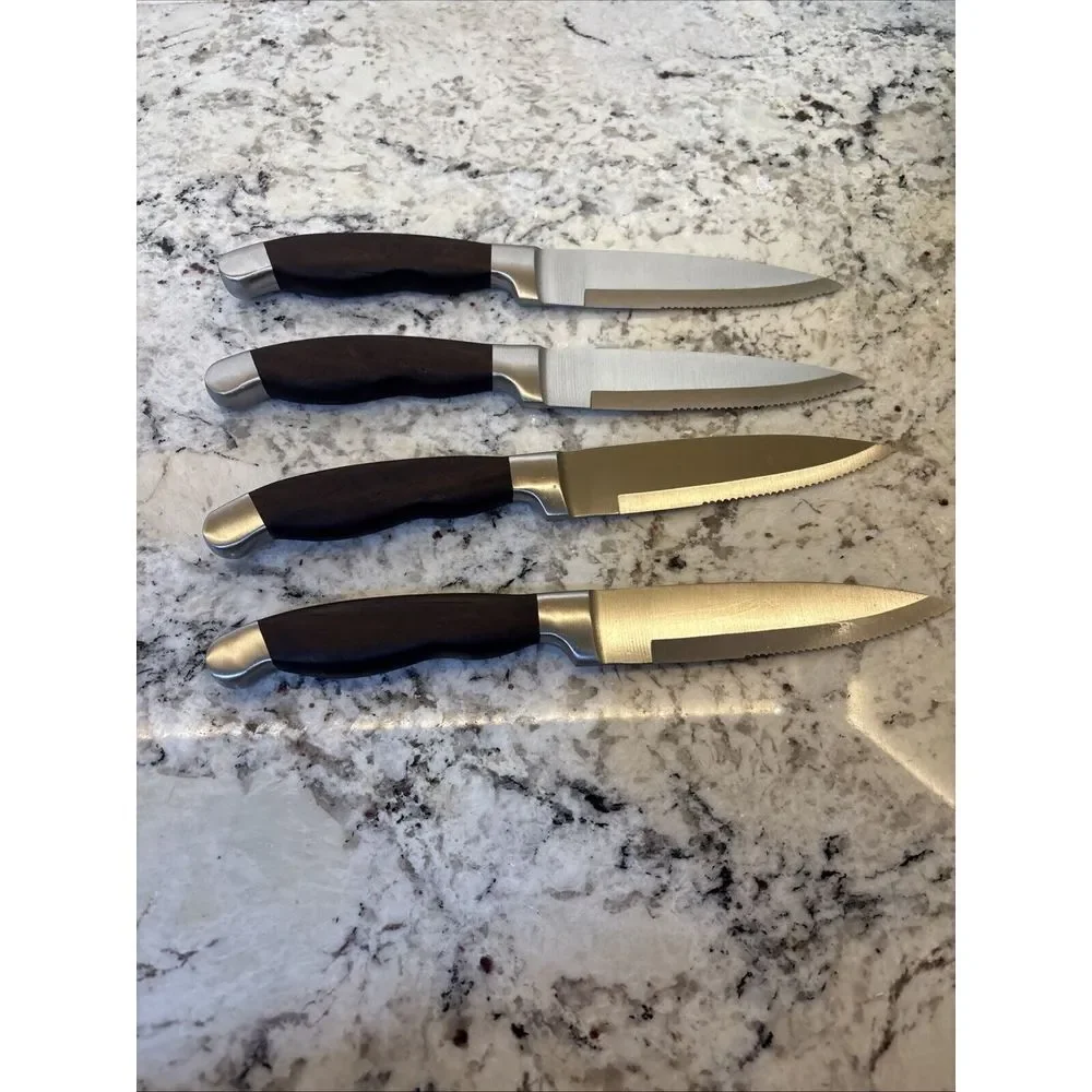 Tommy Bahama Stainless‎ Steel and wood Set Of 4  Steakhouse Knife Fishing Beach